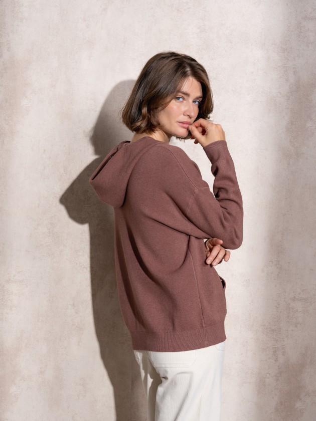 Eyelet knit sweatshirt