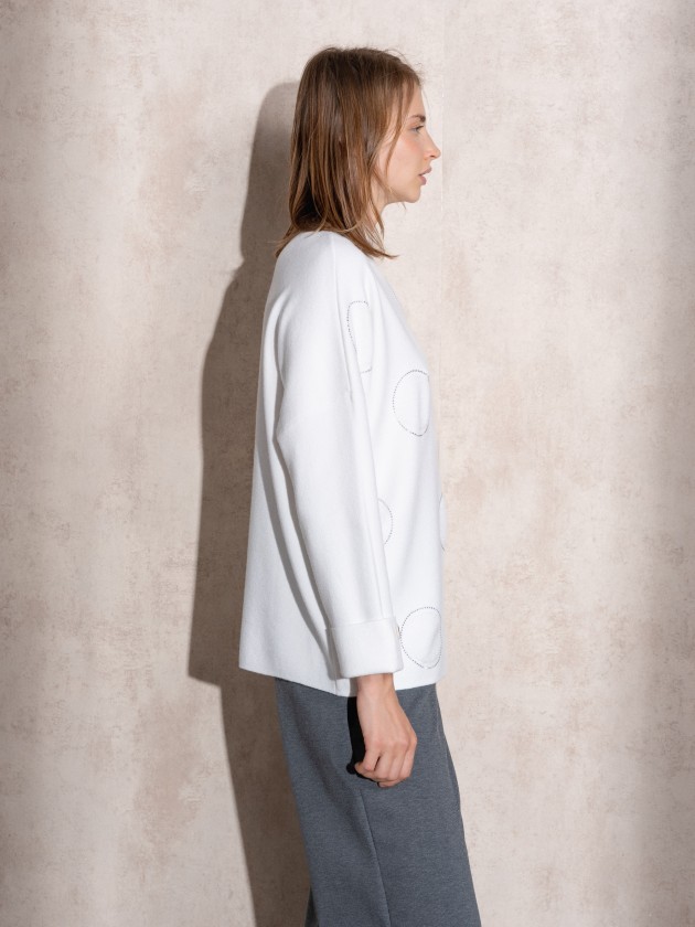 Camisola de malha com botes no punho