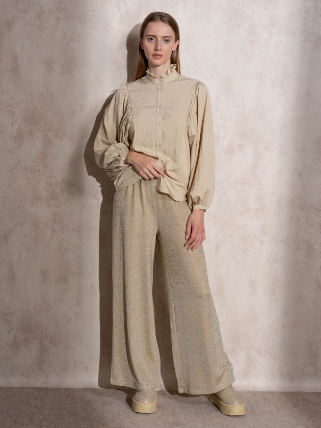 Lurex pants with ties
