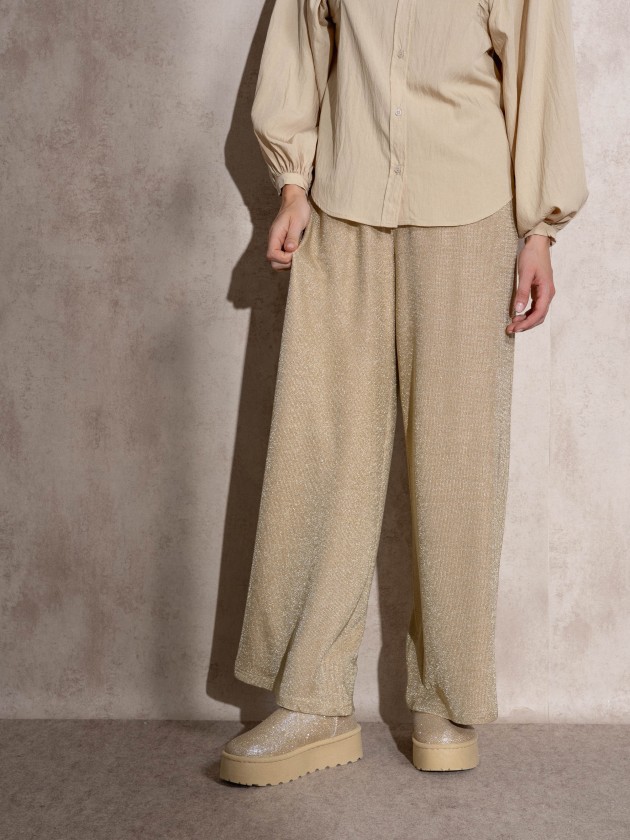 Lurex pants with ties