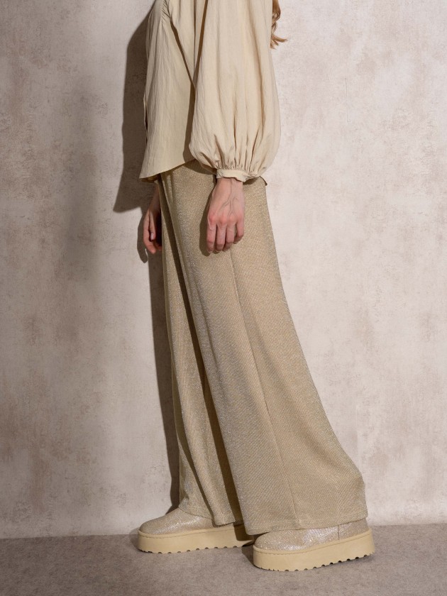 Lurex pants with ties