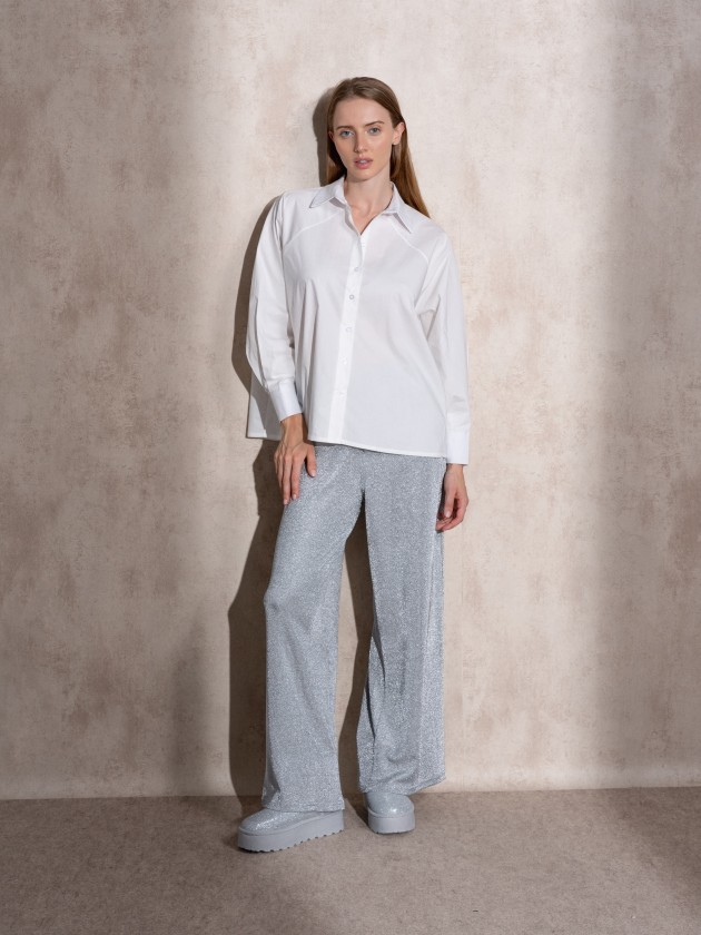 Lurex pants with ties