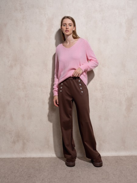 Pantalon fluide avec boutons sur le devant