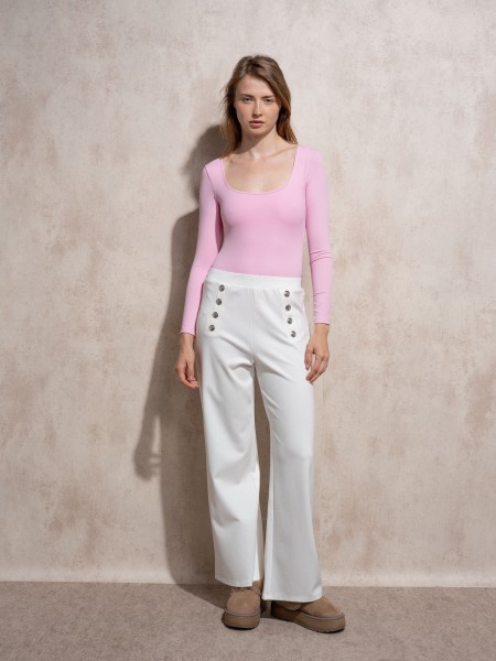 Pantalon fluide avec boutons sur le devant