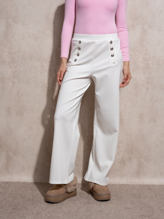 Pantalon fluide avec boutons sur le devant