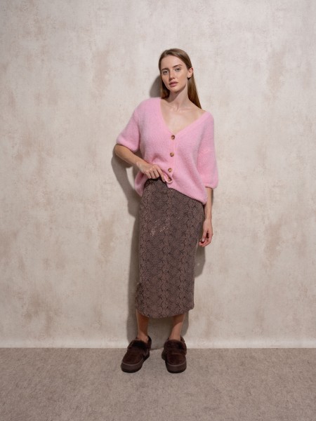 Shiny midi skirt