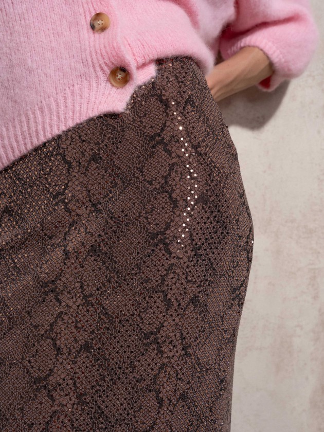 Shiny midi skirt