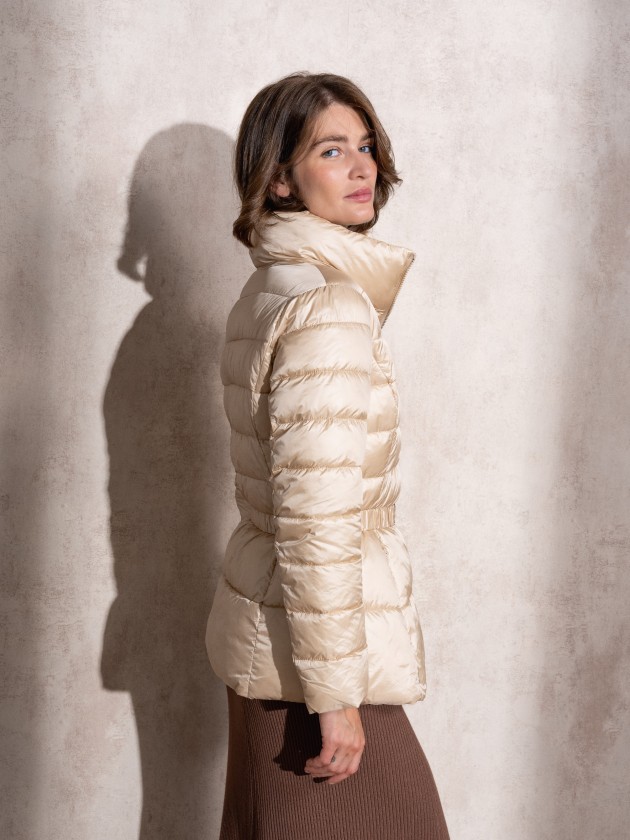 Belted padded jacket