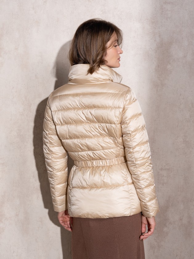 Belted padded jacket
