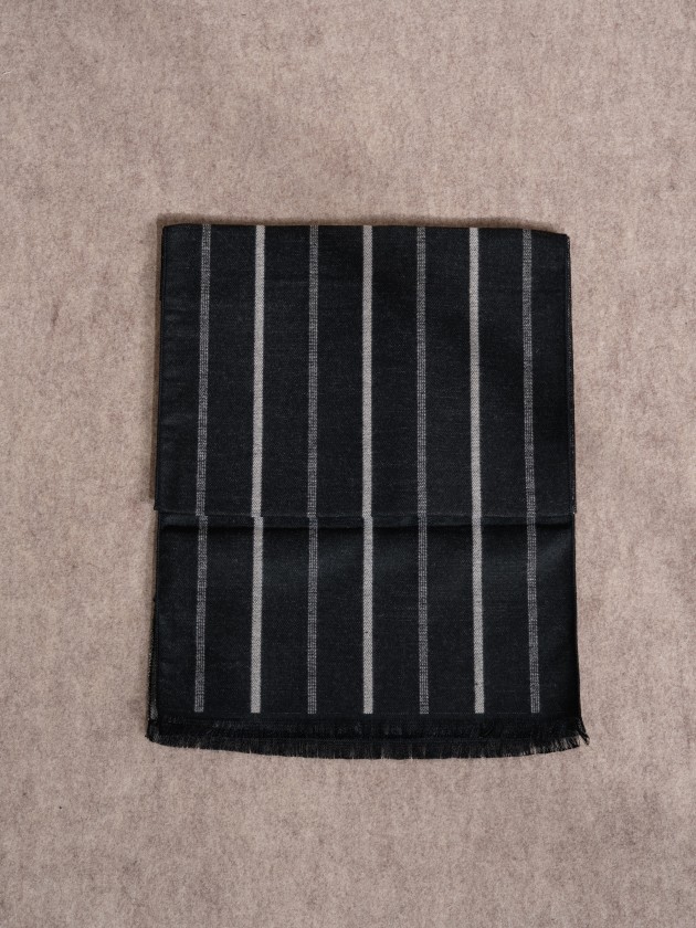 Striped printed scarf