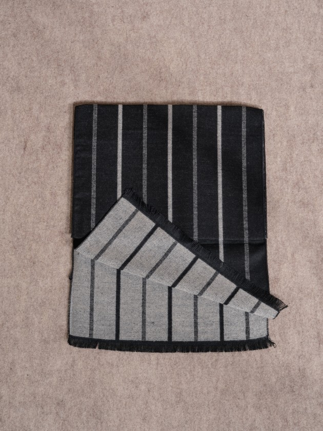 Striped printed scarf