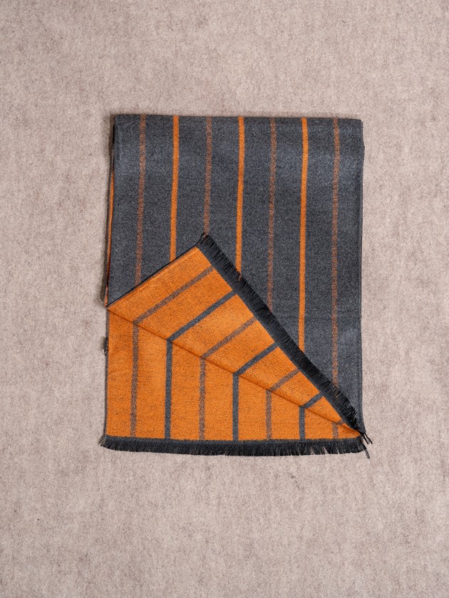 Striped printed scarf