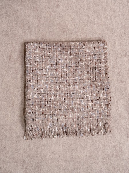 Frayed scarf with wool