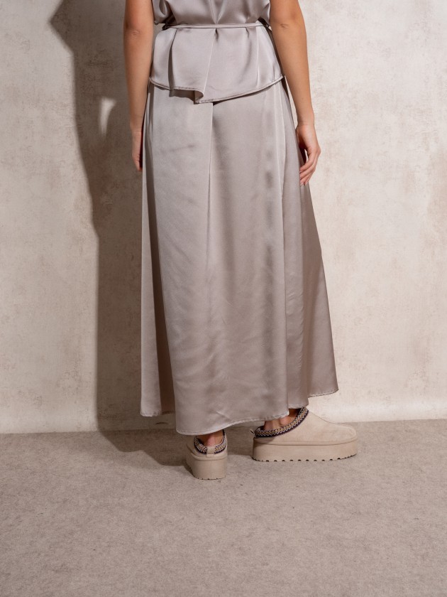 Jupe midi en satin