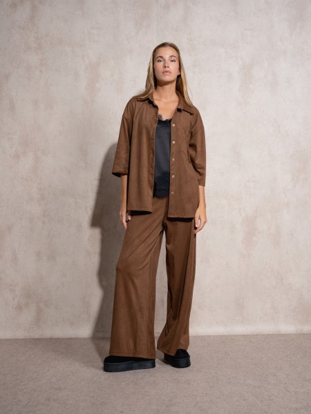 Suede effect shirt