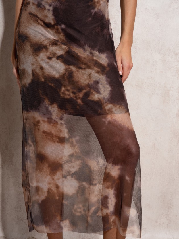 Robe en tulle imprim