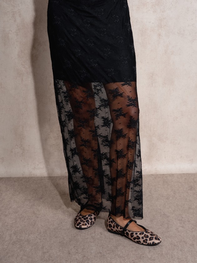 Robe longue en dentelle
