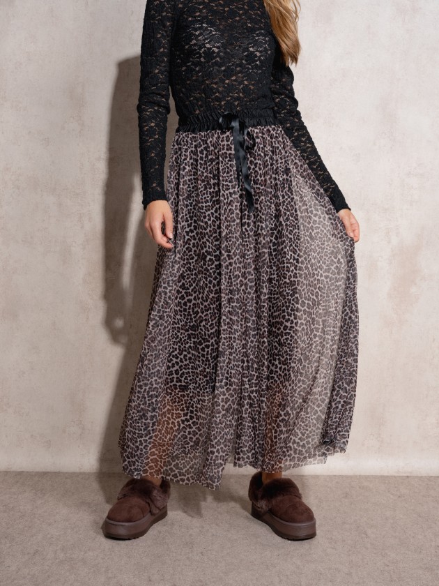 Jupe en tulle  imprim animalier