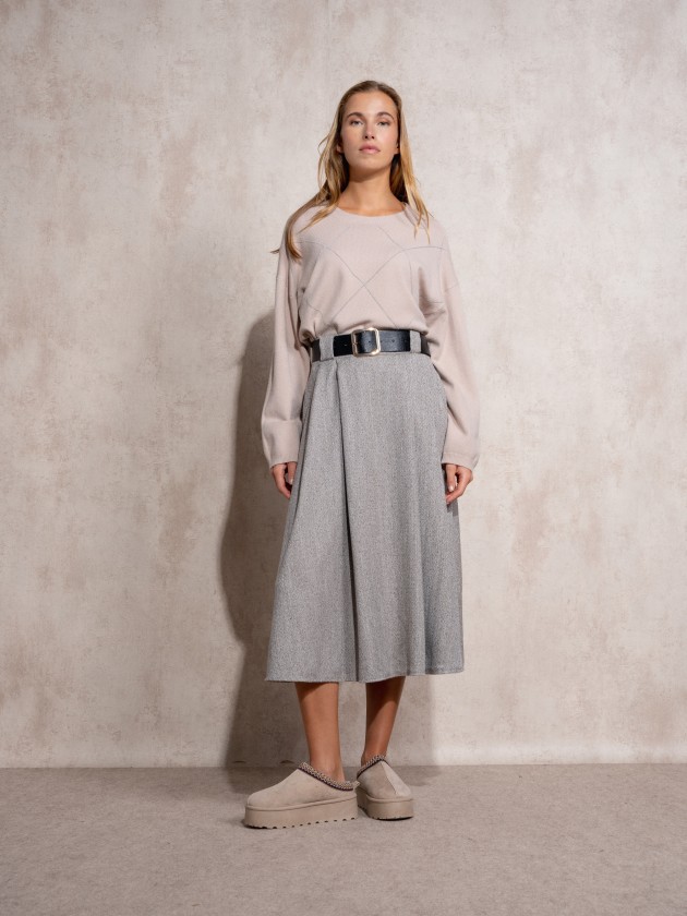 Jupe plisse avec ceinture