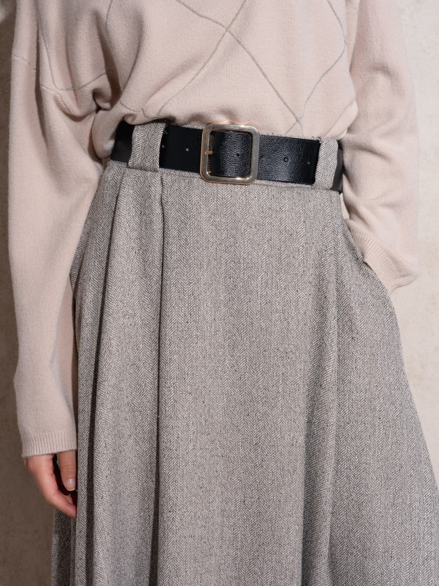 Jupe plisse avec ceinture