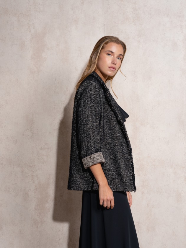 Blazer efeito tweed