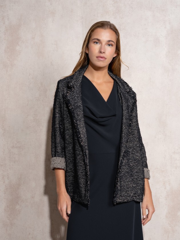 Blazer efeito tweed