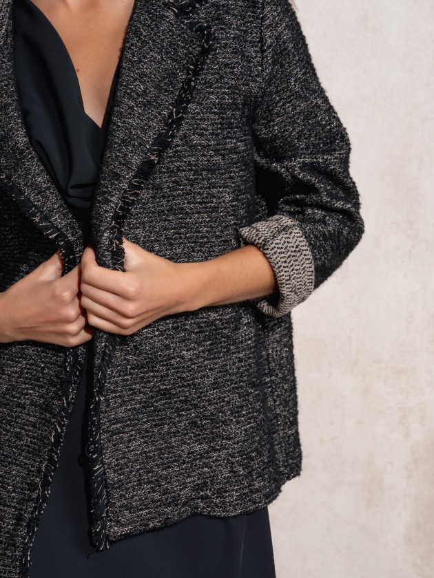 Blazer efeito tweed