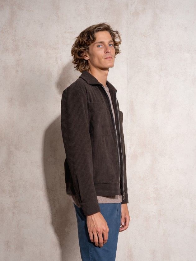 Corduroy effect coat