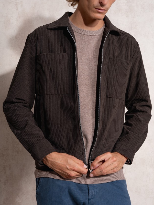 Corduroy effect coat