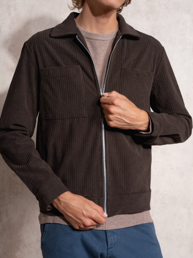 Corduroy effect coat