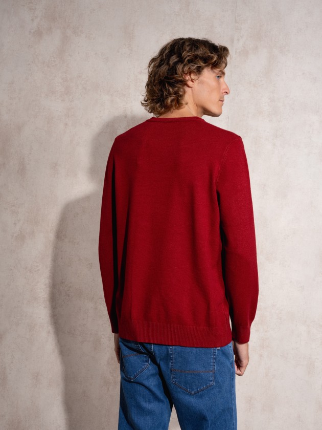 Camisola de malha com decote redondo