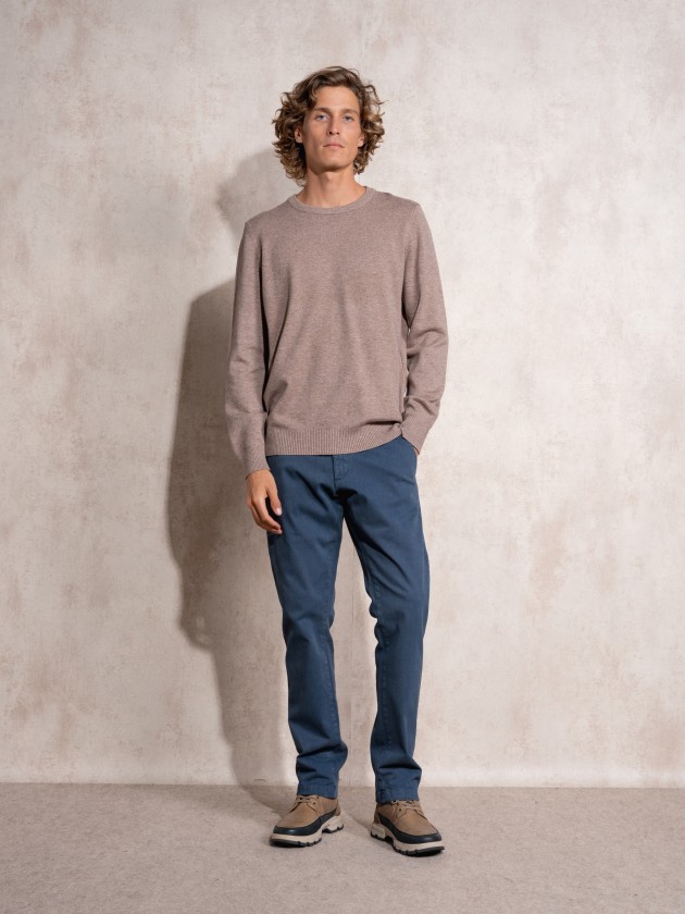 Camisola de malha com decote redondo
