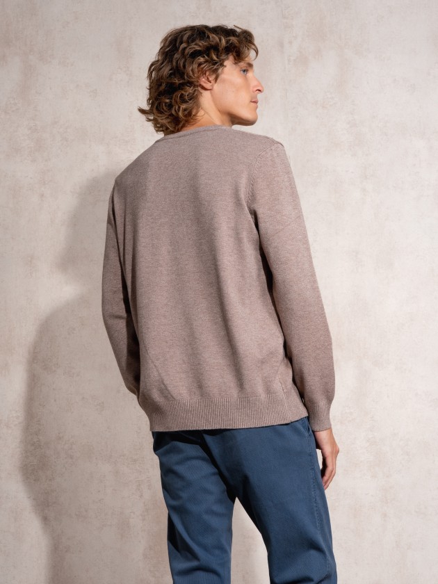Camisola de malha com decote redondo