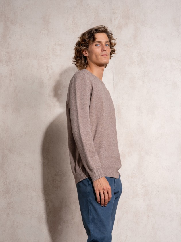 Camisola de malha com decote redondo