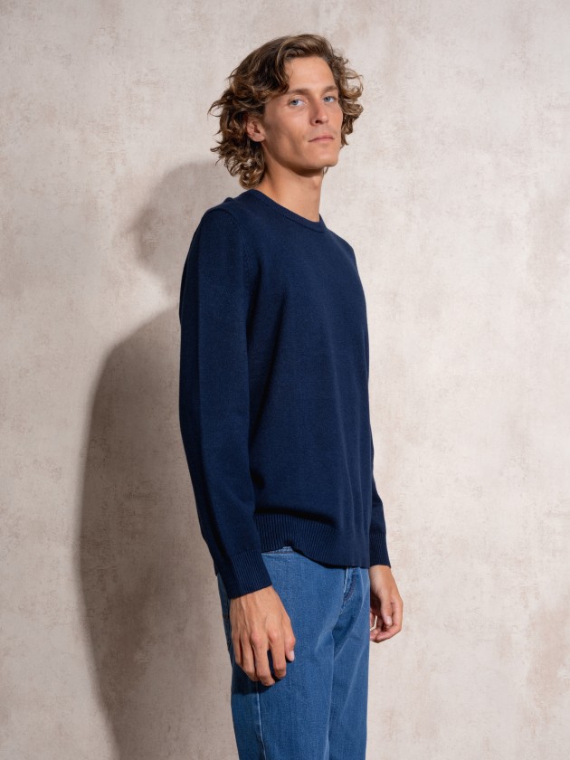 Camisola de malha com decote redondo