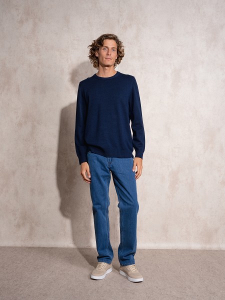 Camisola de malha com decote redondo