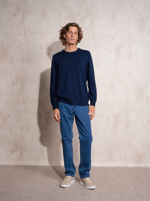 Camisola de malha com decote redondo