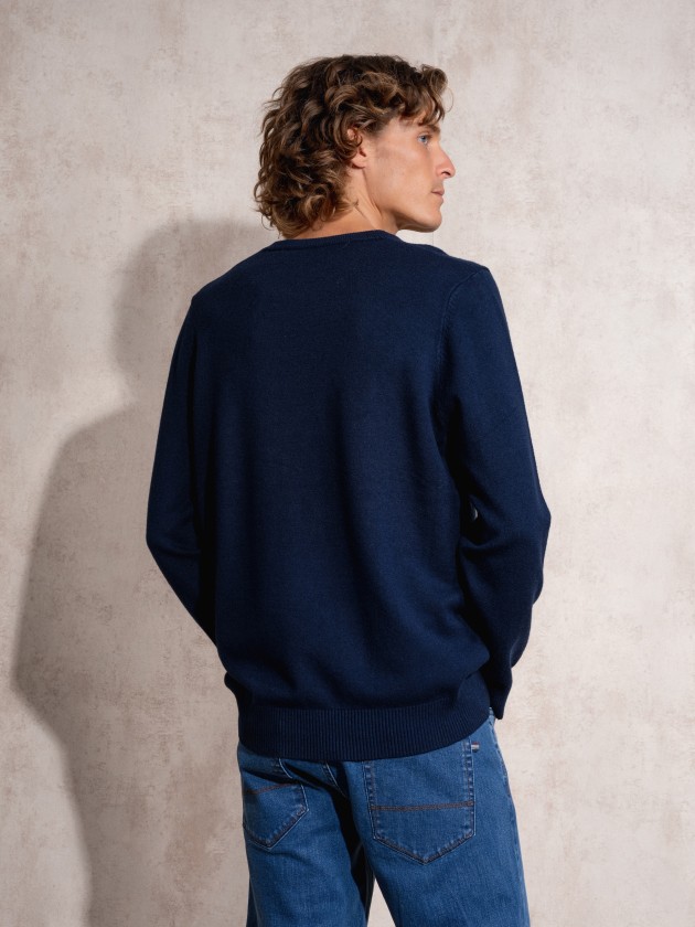 Camisola de malha com decote redondo