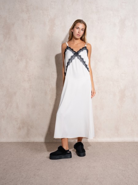 Dress with lace applications
