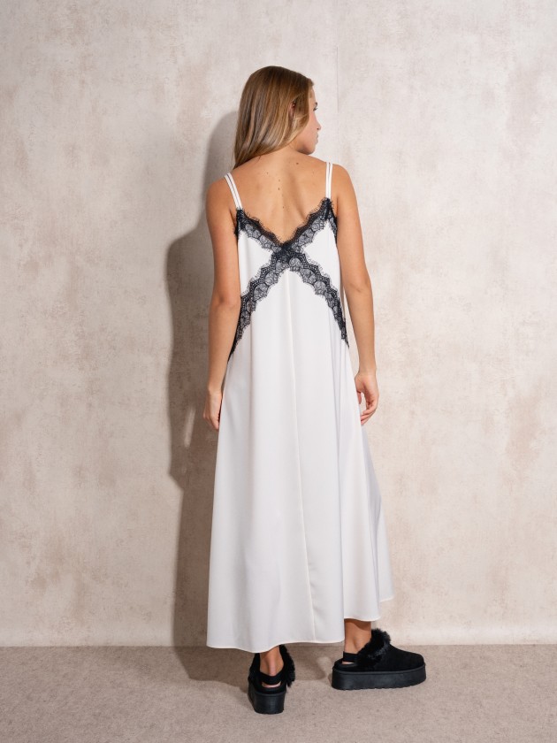 Dress with lace applications