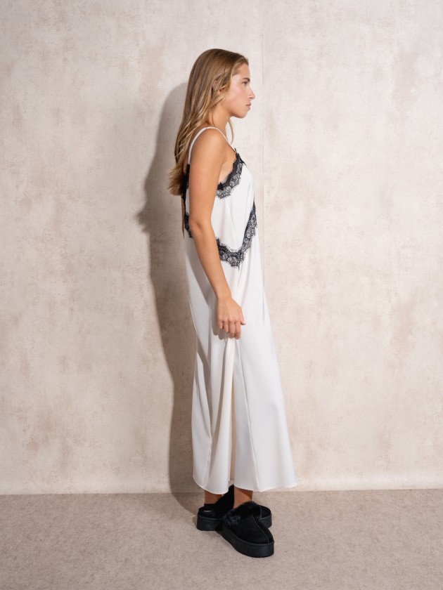 Dress with lace applications