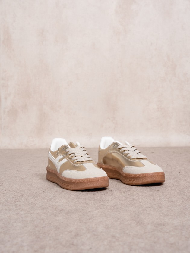 Contrast metallic sneakers