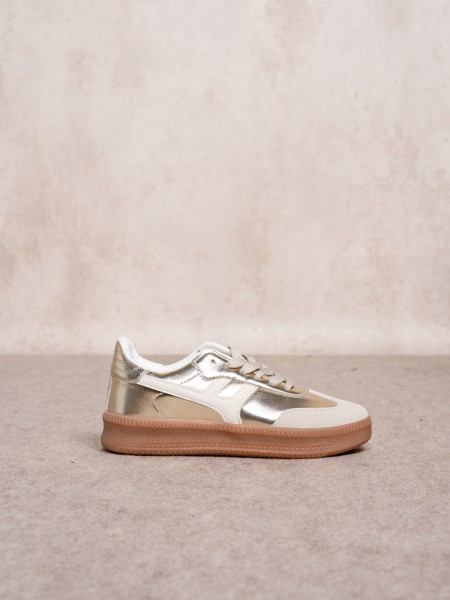 Contrast metallic sneakers