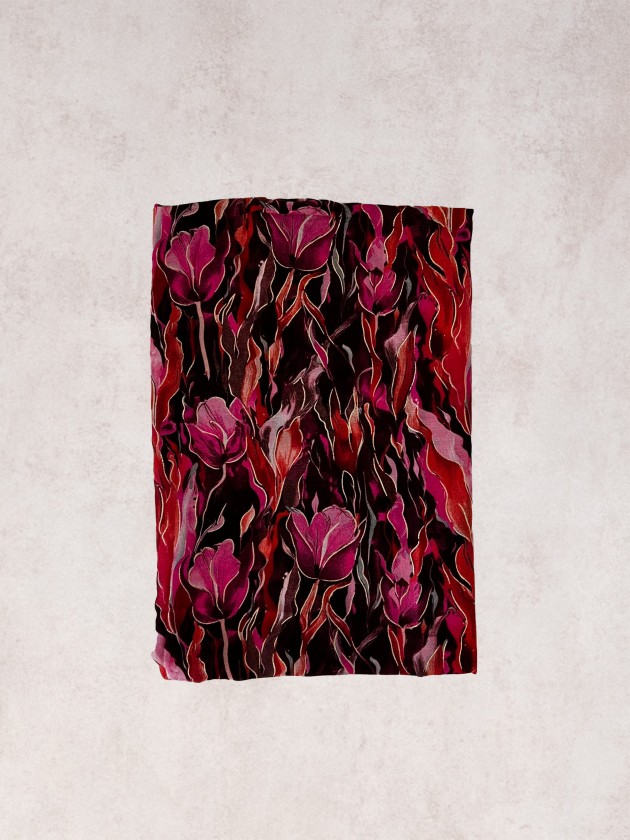 charpe imprime de fleurs colores