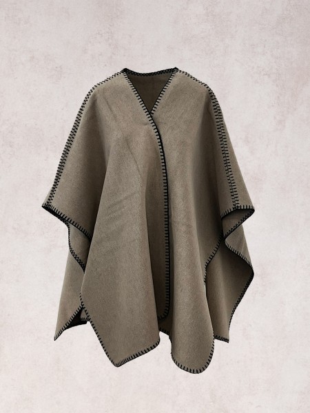 Poncho tricot avec dtails de couture