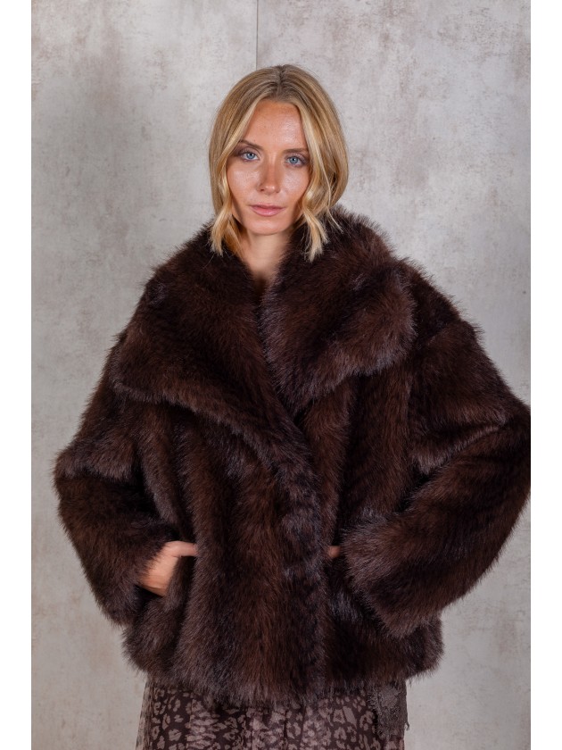 Manteau effet fourrure