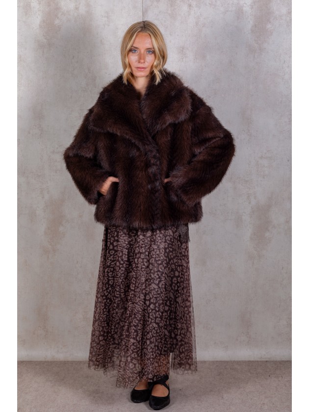 Manteau effet fourrure