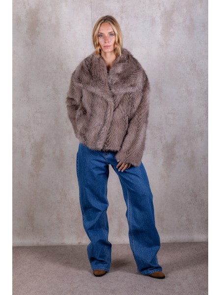 Manteau effet fourrure