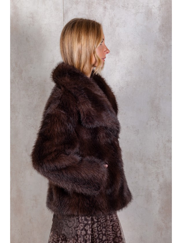 Manteau effet fourrure