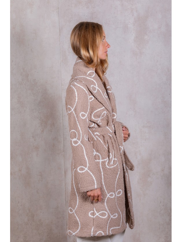 Manteau effet fourrure boucle